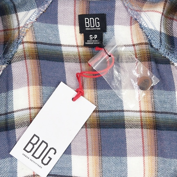 NEW BDG Urban Outfitters Brendan Flannel Long Sleeve Button Down Shirt Shacket S - Picture 6 of 11